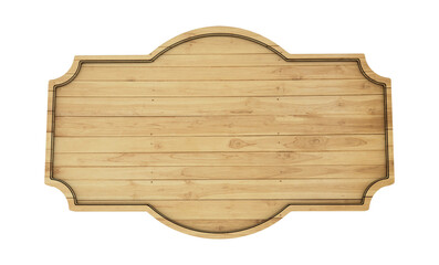Wood Sign 3D Render