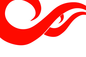 ABSTRACT curved red floral with white background