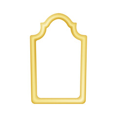 Golden frame window in oriental style. Gold arch door in oriental style. Vector illustration.