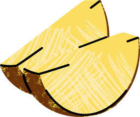  fruit illustrations, simple illustration in abstract flat outline drawing style, healthy food