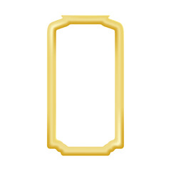 Gold frame. Golden outline of an islamic window. Vector illustration.