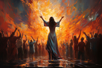 explore the spiritual and emotional connections people forge within the church, representing the intertwining of faith and art. Generative AI