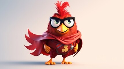 cute superhero rooster. Created with Generative AI.	
