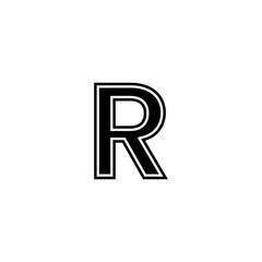 Initial Letter R with Arrow Monogram Logo Design Vector Template. R Letter Design Brush Paint Stroke. Letter Logo with Black Paintbrush Stroke.