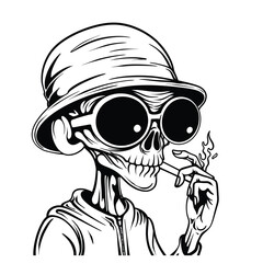 Skull Illustration with glasses