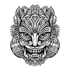 Mexican Mask Drawing