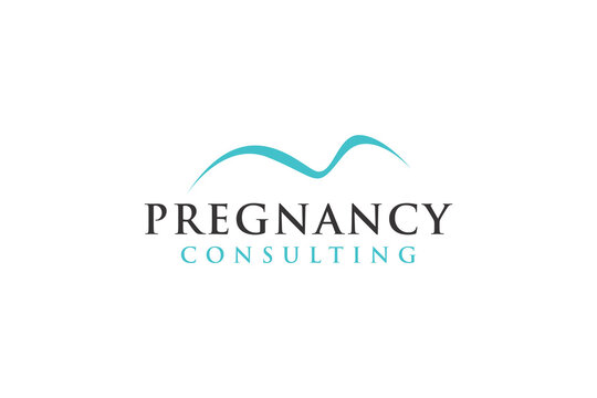 Pregnancy logo design mom pregnant belly icon symbol