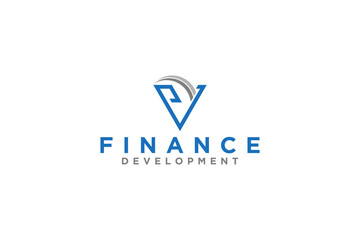 P V initial logo design business financial consulting icon symbol