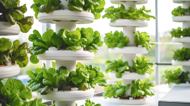 Des plantes dans une ferme verticale.