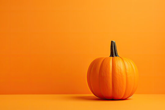 orange pumpkin on orange background