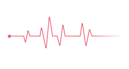 Red heartbeat line icon on white background. Pulse Rate Monitor. Vector illustration.