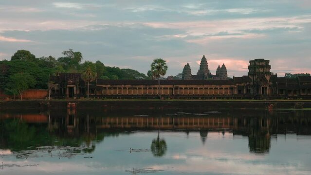 The Angkor Wat Temple at Sunset, Cambodia