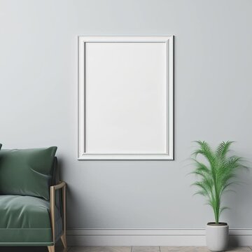 Video mockup picture frame blank template. Poster print wooden frame mock up.