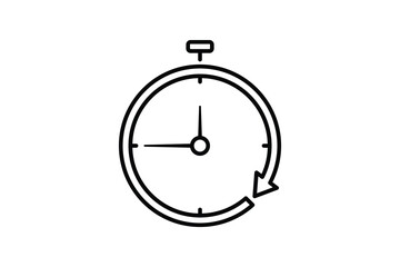 Clock icon. Icon related to stationery. line icon style. Simple vector design editable