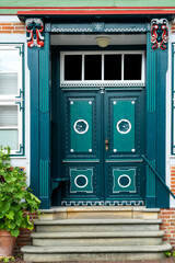 Grüne Haustür in Stade