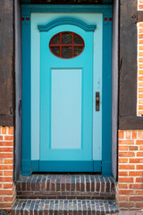 Blaue Haustür in Stade