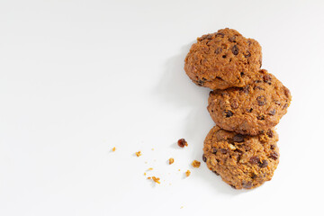 homemade cookies on white background