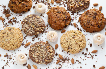homemade cookies on white background