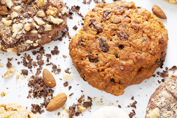homemade cookies on white background