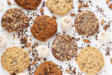 homemade cookies on white background