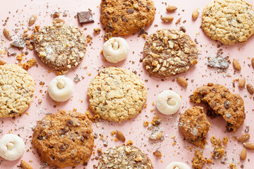 homemade cookies   on pink background