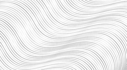 Minimal black wavy lines background, vector illustration