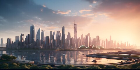 Naklejka premium city skyline