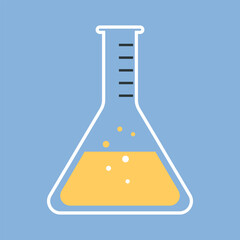 treatment. test tube. reaction. chemistry. physics. biochemistry. priories. thing. products. acid. oxide. tripod. test tube. the flask. medicines. substance. vector illustration. with a colored backgr