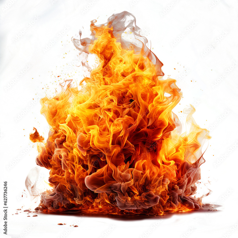 Poster ai generated image of bonfire isolated on png background.