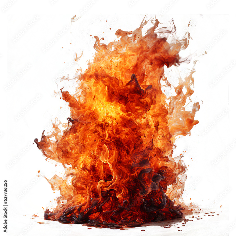 Poster AI generated image of Bonfire Isolated On PNG Background.
