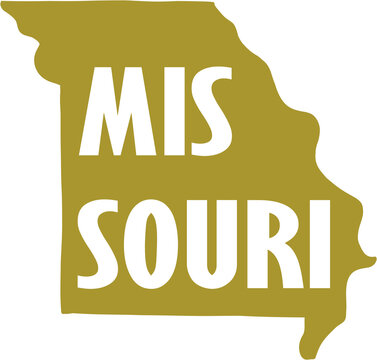 Outline Drawing Of Missouri State Map.