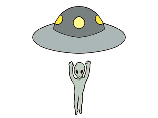 宇宙人の簡単イラスト