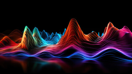 abstract sound wave background featured a vibrant display of colorful waves - obrazy, fototapety, plakaty