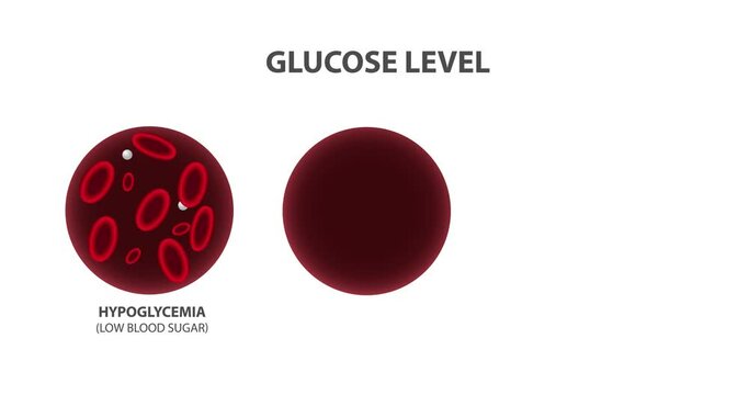 Blood glucose levels, medical animation 4K