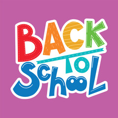 Back to school colorful cartoon style with stroke