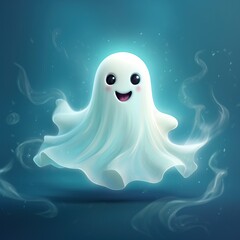 Halloween cute ghost. Funny childish spirit. Holiday treak or treat image