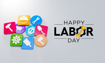 Labor Day in the United States of America is observed every year in September, to honor and recognize the American labor movement and their works and contributions. 3D Rendering