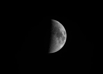 Waning Crescent moon i dark space