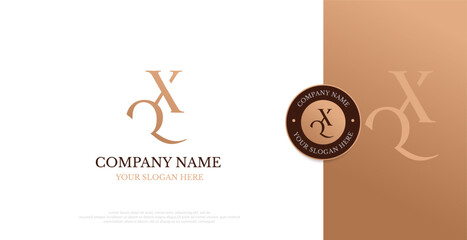 Initial QX Logo Design Vector