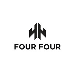 Four four logo design simple 4
