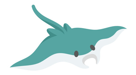 Cute Sticker Stingray Illustration