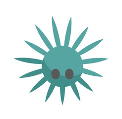 Cute Sticker Sea Urchin Illustration