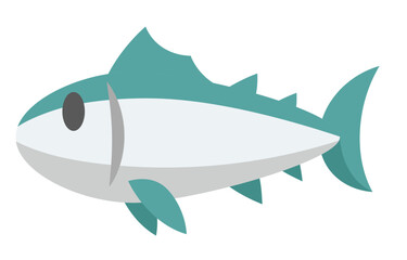 Cute Sticker Tuna Fish Illustration