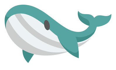 Cute Sticker Humpback Whale Illustration