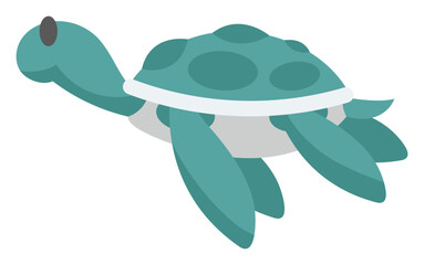 Cute Sticker Sea Turtle Illustration