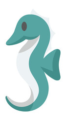 Cute Sticker Sea Horse Illustration
