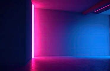 Neon Violet and Blue Lamp on Wall