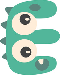 Cute Monster Alphabet E Illustration
