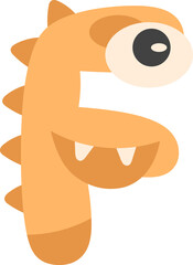 Cute Monster Alphabet F Illustration