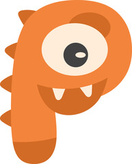 Obraz premium Cute Monster Alphabet P Illustration